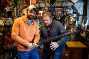 Michael Dante DiMartino Instagram - I'm going through some of my photo archives of Avatar and Korra and came across these. Back in 2013, while we were working on Korra, @bryankonietzko @jds_77 #timhedrick and I visited master blacksmith @tony_swatton in Burbank. He gave us a tour of his shop and a demo of how he forged a replica of Sokka's space sword out of a real meteorite! We took turns holding it and pretending we were Sokka. (Search for Sokka's meteor sword on YouTube to watch the Man at Arms episode where Tony makes the sword. It's pretty impressive.) ⚔️
.
.
.
.
.
.
#avatar
#avatarthelastairbender
#michaeldantedimartino
#legendofKorra
#avataraang
#avatarkorra
#avatarfandom
#fantasytvseries #bryankonietzko #sokka #sokkaspacesword #sokkasmaster #swordandstone #swordartonline #meteorsword #manatarms #sokkasword #sokkaswordmaster