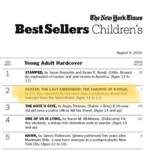Michael Dante DiMartino Instagram - Shadow of Kyoshi is on the NYT bestseller list for YA. Congrats to @yeebookauthor and thanks to everyone who picked up a copy to read! 🌊⛰🔥🌪
.
.
.
#avatar #avatarthelastairbender #michaeldantedimartino #legendofKorra #avataraang #avatarkorra #avatarfandom #fantasytvseries #korra #kyoshi #avatarkyoshi #yafantasy #yafantasybooks #yafantasyseries #fantasynovel #fantasybooks #avatarnovel #nickelodeon