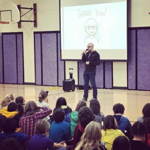 Michael Dante DiMartino Instagram - Had a really fun school visit in Boise Idaho today with a great group of 4-5th graders who are excited to read Rebel Genius.