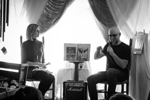 Michael Dante DiMartino Instagram - Special thanks to @SarahEnni for moderating the event. You can hear her interview me on her podcast @firstdraftpod