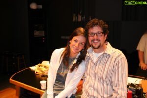 Michael Giacchino Instagram - Way back when… May 2006 at a LOST recording session with Evangeline Lilly. She even conducted one of the cues that day.