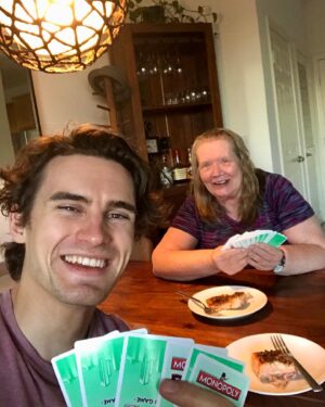 Michael Johnston Instagram - Grandma and I went to the gym, played some cards and ate some salmon today. It doesn’t get much better than this. 😍