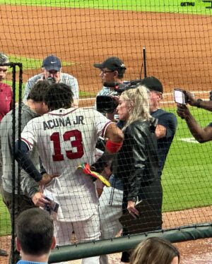 Michael Kelly Instagram - Thank you so much @braves 
What an unforgettable couple days #forthea in #bravescountry 
@gmize you are a superstar. @ozzie thanks for taking the time.  And a seeing you make history @ronaldacunajr13 is something I’ll never forget. 
And thanks again @bravesthreads for keeping it sharp. #atl #atliens 
Thanks @1023construction for the brotherly love and great family time!!
#LucaDukes & #Ava