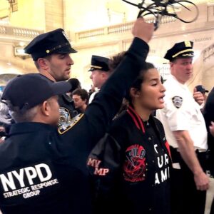 Michael Moore Instagram - Standing shoulder to shoulder with our Jewish brothers and sisters who are screaming NOT IN OUR NAME! Last night, thousands of Jewish New Yorkers and their allies held a massive civil disobedience sit-in at Grand Central Station demanding an immediate ceasefire. #LetGazaLive Jewish Voice for Peace @jvpny says the sit-in was the largest act of civil disobedience in New York City in nearly two decades. It was moving and inspiring. Let us all join together for peace.  #CeaseFireNow
