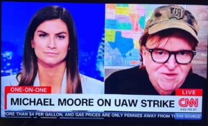 Michael Moore Instagram - Made my first appearance on CNN’s new show “The Source with Kaitlan Collins” last night to talk about the UAW strike and shafted workers everywhere. She gave our conversation a full 18 min and I had a few things to say. Watch here on YouTube: tinyurl.com/MM-UAW-CNN