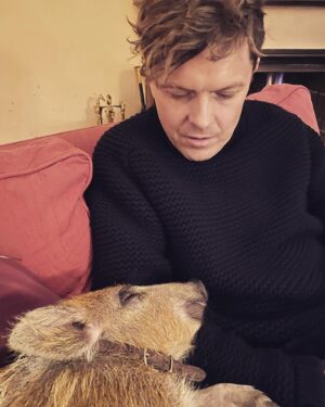 Michael Patrick Kelly Instagram - Have a cuddly & cozy Sunday eve 🐷❤️
#Hugo