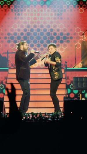 Michael Patrick Kelly Instagram - What a fun way to close the year and dive into the Christmas season! 
Thank you @reagarvey for the joy you bring to people! 
For the precious moments we share on stage and backstage, also with you @stefanieheinzmann 
Loved it! 

MPK

🎥: @maervle