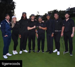 Michael Peña Instagram - Playing next to @tigerwoods @blaironealgolf @larryfitzgerald @theoliverhudson @arod was amazing! Shout out to @pingtour @bettinardigolf @travismathew @gfore for the gear!