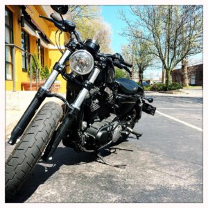 Michael Raymond-James Instagram - Socially Distant Saturday. @harleydavidson Yes ma, I wore a helmet. 😎