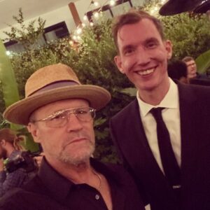 Michael Rooker Instagram - FAST9FAST9FAST9………GREAT! FUN! Entertaining  escapism at its best! Went to see Fast9 last night. Had a beautiful gathering afterwards. this is the writer the great Dan Casey and myself just chilling out and enjoying the party. #F9
In theaters only!!!
the way Film should be experienced……..