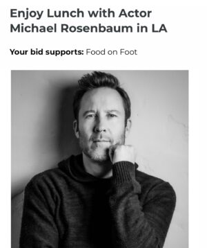 Michael Rosenbaum Instagram - Bid to Win a private lunch with me in Los Angeles. Net Proceeds will go to fund Food on Foot’s mission, helping people experiencing homelessness with nutritious meals, jobs, housing,  and life skills. 
Please bid if ya can, amazing organization doing great things.  Would love to have lunch with ya! 
🔗 link in bio to bid and info🔗

@foodonfootla