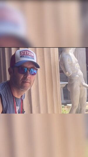 Michael Rosenbaum Instagram - just a little immature fun at Pompeii

#dongs #pompeii
