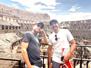 Michael Rosenbaum Instagram - Great time in Rome. Visited the #colliseum today, the #Vatican yesterday and eating like kings with my pal Rob. Truly epic trip. Italy is stunning. The people are incredible. @italy @rome - Oh and #florence was amazing. I can’t believe I haven’t been here.  Visit now. Good Lord. @rometravelers @florence_itally ❤️❤️❤️❤️