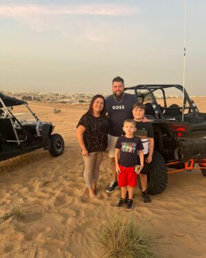 Michael Smith Instagram - What a way to top the last day off here in Dubai. I’ve had @thetrigger180 babysitting me @dagakasjnr and the kids all week and a thank you to @humaid_km for taking us on the buggies and making the last day the best it could be. But massive thanks to @khalifaalmutaiwei for the hospitality and just being a all round great man towards me and my family so thank you