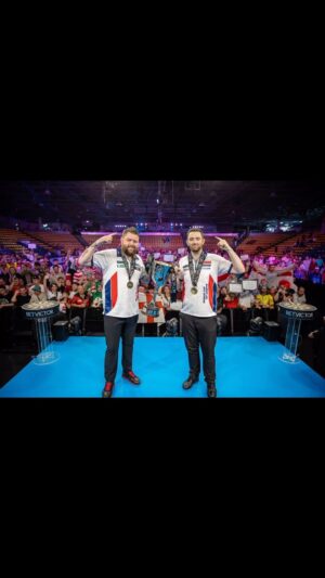 Michael Smith Instagram - World Cup champion wtf. I love you @lukehumphries180 😭😭😭