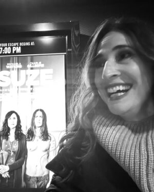 Michaela Watkins Instagram - Well Canada 🇨🇦. Ya really know how to make a gal feel appreciated. Thank you to everyone for supporting the opening weekend of #suze film this weekend. PLEASE go see it and tell everyone else to see it because I really believe in the power a film can have in helping people feel seen. In this case, this film really speaks to a lot of people. 

Oh! And Fred frickin SURPRISED ME IN TORONTO LIKE A SEXY BOSS! Just walked into dinner and BOOP there he was!

I am forever indebted to @mynameislinsey and @imdaneclark for writing a script this good and not offering Suze to a myriad of other capable actresses. They directed this to perfection in my opinion. And then there’s @charles_gillespie who I can barely see as someone who isn’t his loveable character Gage. If you don’t know him you will fall madly in love with him. If you do know him you then you know what a mega talent superstar this guy is. And ohhhh my goodness— @sarawais , you are a talent on talent but all that almost pales in comparison to what a dreamy human being you are. So fun. So smart and my kinda sensitive. Such a great sense of humor. I love you lady. 
@rainbowsun and @aaron_ashmore are two gorgeous dudes who DELIVER. They are totally stellar. Jesus. Everyone in this film delivers. Especially @aidanshipley (pictured above. The best AD in the world) and big Thank you @kristyneville for shepherding this baby and #mattcode for all you did to get this baby funded. 
Thank you @levelfilm. 

And thank you for the best glam squad Toronto has ever seen. 
Styling: FORMIDABLE @kimmyerin💕 
Makeup: SENSATIONAL @julieharrismakeup 🌺🥰
Hair: WONDERFUL @amyjanisse 👏🏼❤️👏🏼❤️
Blazer: @rebeccacrewsofficial top@ @forte_forte earrings: @mingyuwangnewyork trousers: @andotherstories 

#indiefilm #mothers #permimenopause #daughters #loserboyfriends #kindess #canada #toronto
