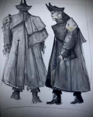 Michele Clapton Instagram - My drawings and ideas for the costumes on The Sea Beast.. my first involvement in an animation Film.. so different from my usual design process, I didn’t have a workroom to help realise the ideas which is where often ideas grow.. The designs here had to be more complete on paper..