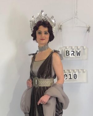 Michele Clapton Instagram - Finally on this theme some fitting photos from the Russian ball. We made approximately 50 dresses in the palate that we had decided for this scene. We found around 15 dresses in costumes houses that were also in the correct colours, that helped a bit. Along with the women’s costumes that we made in house the wonderful Hero in Poland made for us many uniforms that we also had to fit. We always need to create extra pieces in advance to fit with as scenes are not cast until near the time of filming and we needed to start the making process much earlier…so maybe 15 dresses were not eventually used…We also made all the headpieces and made and rented the other jewels. We transported all to Turin from London and then fitted the part unfinished costumes (hems etc) to supporting artists and made the necessary alterations and completed. Once fitted we dyed all the shoes and gloves to match the dresses and prepared all the military orders to be worn. It was epic and also so exciting to work with the Makeup and Hair team to see the looks coming together. Thank you to all the British and Italian Costume depts, such great work and attention to detail, you really helped to realise the vision. It takes an army to create these scenes and we are just one department of many…