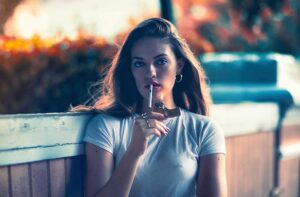 Michelle Allen Instagram - My dad would back hand me for even pretending 🤓 📸: @allister.christie #fauxsmoking