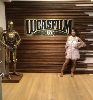 Michelle Ang Instagram - Erm, casually taking a stroll around this office and catching the props and memorabilia. This fam is the best- thanks for making me feel so welcomed. #starwars #omega #thebadbatch
