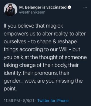 Michelle Belanger Instagram - Magick is protean. Changing yourself is magick. #witchyvibes #magick #witchcraft #lgbtqia #transformation #empowerment