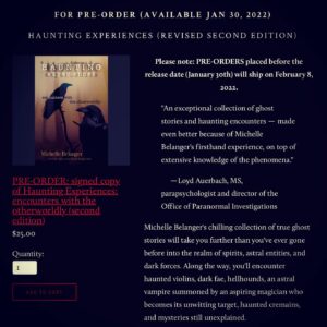 Michelle Belanger Instagram - Thanks to the support of my amazing community on Patreon - as of THIS SUNDAY Haunting Experiences will be back in print!! And pre-orders are live already at the first link in my linktree.

@siscree @elyriarose — watching you motivate & inspire each other to make this happen has been a delight. And also hilarious, given how you both muppet when excited 😆 

#teamwork #dreamteam #paranormal #comingsoon #book #bookstagram #author