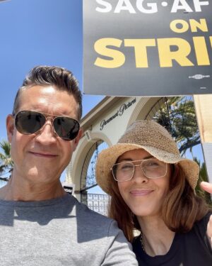 Michelle Clunie Instagram - Holding the line with my dear friend and Queer as folk co-star @robertgant #unionstrong