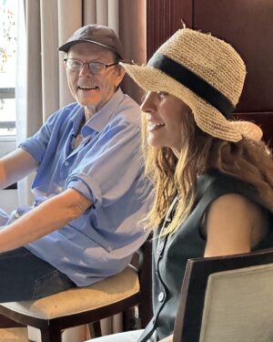 Michelle Clunie Instagram - Pictured here with Berlin poet, William Clunie. The Kids are Alright Papa. The Kids are Alright. Berlin/Hotel Adlon/ Summer ‘23 ❤️ #siblingsforlife #family