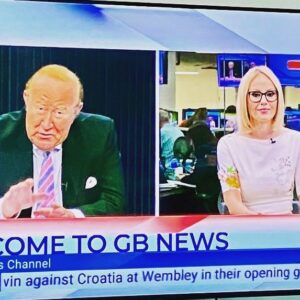 Michelle Dewberry Instagram - Never ever have I been as nervous on TV as I was just then.
.
.
We have launched! (And yes, I know this is a rubbish picture btw; it is an ‘action shot’ and luckily for me I’m not very vain, hence the share). 
.
.
#gbnews