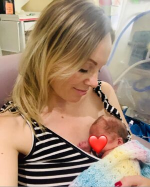 Michelle Dewberry Instagram - I am super proud and happy to share the news that I am now a Mummy!! 🥰🥰👶🏻👶🏻
.
.
My beautiful, tiny little man (3lb) was brought into this world way too early (31 weeks, after I lost all my waters at 28 weeks & had been hospitalised for a month) following further complications, but he is already showing that he takes after his mamma and is a strong, feisty little human. 
.
.
Having got through my complicated pregnancy, I have now entered the next chapter on our journey, that of NICU. 
.
.
I wouldn’t wish NICU on anybody and certainly not in a pandemic. It is exhausting, draining and often very scary....Here’s hoping we graduate this chapter as quickly, as healthy and as safely as humanly possible 🙏🏻❤️
.
.
#PPROM #SROM #pregnancycomplications #preemie #preemiepower #preemiebaby #preemiestrong #prematurebaby #neonatal #pregnancy #pregnancyreality #31weeker  #firsttimemummy #nicu #nicufamily #boymama #fighter #love #onedayattime #babyboy #babylove #firsttimemum #firsttimemummy