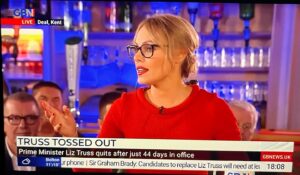 Michelle Dewberry Instagram - I very much enjoyed presenting my show ‘on the road’ tonight, from Kent. A live studio audience, on live TV, what could possibly go wrong?!😜
.
.
Very spirited debate was had and I am grateful to all of those who took part - thank you. 
.
.
If you missed it, you can catch up here: https://youtu.be/YmPnMGd6EIo
.
.
May we never stop debating… 🙏🏻
.
.
#politics #currentaffairs #debate #livetv