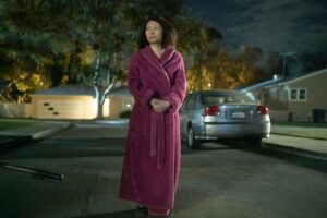 Michelle Krusiec Instagram - Gregory Crewdson was one photographer DP @cristina_dunlap and I talked about for creating the look of BITE. Cristina did a beautiful job in this night look. Since we shot during the HEIGHT of the pandemic while I was in the @americanfilminstitute Directing Workshop for Women - suffice it to say - this was an ambitious as F project. The film climax took place at night and I was condensed to shooting this over the course of two half nights with one giant 10k light that I could only afford to rent for one night so we could only shoot in one direction for the most important scene of the film. We had stunts and a very complex and emotional scene and just writing about it is a little triggering. Since I just listened to the podcast @hiddenbrain about failures and how we never talk about failures only our successes, I didn’t succeed in getting the final scene I wanted in my head, but I shot to the very last second before my producer shut us down due to our pandemic curfew. I think about how I could have directed that last night better, but I learned so much in making BITE. Every frame was earned, every direction I gave or failed to give, made me a better director. BITE plays this Friday at @lashortsfest Link in bio. Tix standby at door. #filmfestival photos by @olugbenga_o @mellylee_