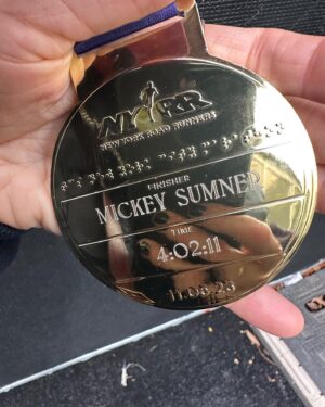 Mickey Sumner Instagram - Truly cannot put into words what yesterday was like. I’ll try: First ever marathon, I love you NYC & your beautiful bridges, I now love running, I love my dear friends & dear family & my ❤️ @carterbsmith who all showed up with signs & love - such sweet relief seeing your faces. I am indebted to @camilo_ultramarathon_runner for pushing me to my limits & getting me over the finish line. It was an honor to run for @lumindidsc & so grateful to all that so so kindly donated & raised vital money for #downsyndrome research. (Link to donate still in bio 😜)
Thanks to all the carbs I ate for weeks - you did me proud 🍝 🥯 🍕 
Deeply inspired by all the runners out there yesterday especially @romeroruns & @achilles_international @achillesnyc & their guides. Thank you NYC, all New Yorkers & @nyrr and all the amazing volunteers for the experience of a lifetime. Can’t wait for the next one…