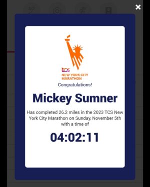 Mickey Sumner Instagram - Truly cannot put into words what yesterday was like. I’ll try: First ever marathon, I love you NYC & your beautiful bridges, I now love running, I love my dear friends & dear family & my ❤️ @carterbsmith who all showed up with signs & love - such sweet relief seeing your faces. I am indebted to @camilo_ultramarathon_runner for pushing me to my limits & getting me over the finish line. It was an honor to run for @lumindidsc & so grateful to all that so so kindly donated & raised vital money for #downsyndrome research. (Link to donate still in bio 😜)
Thanks to all the carbs I ate for weeks - you did me proud 🍝 🥯 🍕 
Deeply inspired by all the runners out there yesterday especially @romeroruns & @achilles_international @achillesnyc & their guides. Thank you NYC, all New Yorkers & @nyrr and all the amazing volunteers for the experience of a lifetime. Can’t wait for the next one…