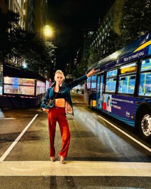 Mickey Sumner Instagram - Taxi! 

Clothes by @vestiumny 
Photo by @carterbsmith