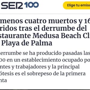 Miguel Ángel Revilla Instagram - Terrible tragedia en Mallorca. Al menos cuatro muertos y 16 heridos en el derrumbe de un restaurante. Toda mi solidaridad con las víctimas y familiares.