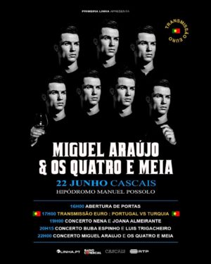 Miguel Araújo Instagram - Começa hoje o Europeu de Futebol e com ele aquela vontade de juntar os amigos e fazer uma festa rija para ver a bola rolar. 
Quis o destino que, no próximo dia 22 de Junho, a selecção de todos nós suba ao relvado do Signal Iduna Park para defrontar a Turquia. Ora, futebol, música e amigos sempre casaram bem ("como uma força que ninguém pode parar!") e, por isso mesmo, tratámos de garantir condições para podemos ver a bola todos juntos no Hipódromo!
As portas abrirão às 16h. A selecção vai procurar uma vitória a partir das 17h. O pontapé de saída dos concertos ficará a cargo de Joana Almeirante e Nena, às 19h. Buba Espinho e Luís Trigacheiro assumem as suas posições ao centro, pelas 20h15. Quando forem 22h, Miguel Araújo (e respectiva banda) e Os Quatro e Meia fazem equipa para finalizar um dia em cheio, uma vez que São Simão e Santa Eufémia já encomendaram o sol. 

SSSSSIIIIIIIIIIIIIII!!!!