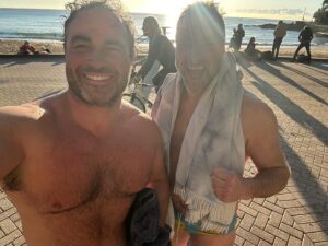 Miguel Maestre Instagram - 🦈 @boldandbeautifulswimsquadmanly 

Only the brave #nowetsuit 🥶