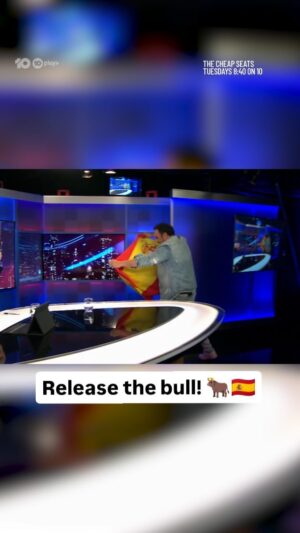 Miguel Maestre Instagram - Brace yourselves, it's our unofficial Spanish correspondent @thecrazybull!
#CheapSeatsAU Tuesdays 8:40 on 10 and 10 play ⏯️