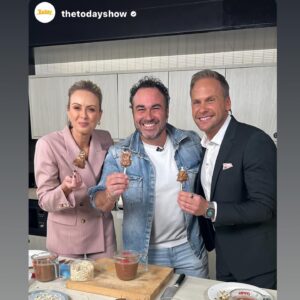 Miguel Maestre Instagram - Wot a fun morning promoting the @goodfoodwine in the @thetodayshow 
So fun with the queen of choc @kirstentibballs 
And legends Silvia and Tim 
Ps : no basque burnt cheesecake was left we ate it all 
Thanks Heidi for helping 

If you can’t be bother to make the cheesecake pop in WW and buy mine 

Try to make my MIGNUMS 😂😂😂😂
So good dip it real good 
@channel9