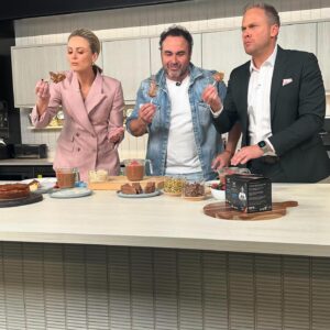 Miguel Maestre Instagram - Wot a fun morning promoting the @goodfoodwine in the @thetodayshow 
So fun with the queen of choc @kirstentibballs 
And legends Silvia and Tim 
Ps : no basque burnt cheesecake was left we ate it all 
Thanks Heidi for helping 

If you can’t be bother to make the cheesecake pop in WW and buy mine 

Try to make my MIGNUMS 😂😂😂😂
So good dip it real good 
@channel9