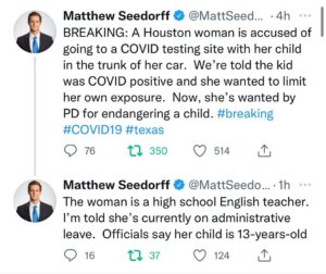 Mike Cernovich Instagram - A teacher put her teenage child in the trunk because he tested for Covid. Please get your children out of public school. I know it’s not possible right now for many. I understand. Find a way to make it work or GET INVOLVED. That teacher is the norm. It ain’t how we grew up, when public school teachers were pretty good. I look back fondly on time. Times change. SCHOOL BOARD ELECTIONS MATTER!