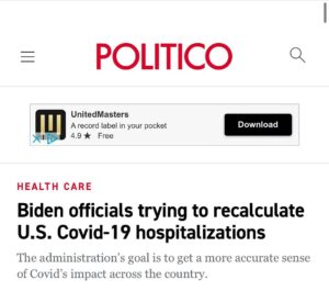 Mike Cernovich Instagram - 🤡 The Biden administration is working on recalculating the number of Covid-19 hospitalizations in the U.S., according to two senior officials familiar with the matter. - Politico