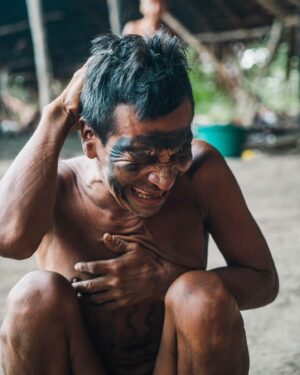 Mike Corey Instagram - FIGHTING SPIRITS WITH YANOMAMI SHAMANS
Every day at 3pm the Yanomami blow Yopo through bamboo into the noses of the shaman. This gray powder is composed of several seeds and leaves from the jungle which contain powerful hallucinogenic effects.

This allows the shaman to see spirits. 
This allows the shaman to fight spirits. 

The Yanomami believe that sickness is all in your mind, and you must battle daily against the bad spirits that try to infect your thoughts. 

I stepped in with the village elders and went to war with my own spirits. But I’ve got to ask my audience….

How much of our sickness is actually in our minds?
Drop your thoughts below.

If you want to visit Venezuela message @vidafuria 🇻🇪
Photos by @rodrigoungaro 📸

#venezuela #amazon #yanomami #tribe