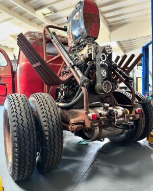 Mike Finnegan Instagram - Braced the front axle with 3/16” thick 2x4 box tubing, strapped 3 spare driveshafts to the roll cage, added an 1/8” thick steel box over the Casale v-drive (backed up with the cardboard!) and water cooled the v-drive. I think we are ready to rip.  Wish us luck. Bout to drive Bob to Arizona in June.  On purpose.  We are idiots. See it all unfold on an upcoming episode of @roadkillshow on @motortrendtv and @discoveryplus and MAX.