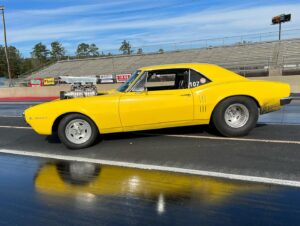 Mike Finnegan Instagram - 3 years ago in the middle of the pandemic we drug this ‘67 Pontiac Firebird out of a barn and got it running. 8 miles later the big block ate a cam lobe. A new engine and @gearstar TH400 were installed and the car ran a string of 9 second passes and completed Rocky Mountain Raceweek 2.0.  Tomorrow I try to run an 8 second pass with a supercharged @dartmachinery 540ci big block Chevy.  Wish me luck!