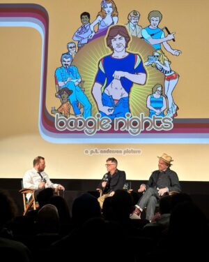 Mike Flanagan Instagram - What an incredible screening. 70mm print of BOOGIE NIGHTS, with PT Anderson and John C. Reilly in attendance. @am_cinematheque