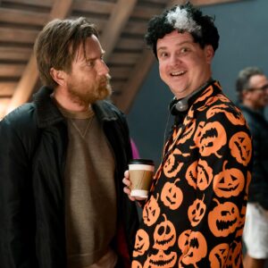 Mike Flanagan Instagram - Halloween day on #doctorsleep. Ewan wasn't familiar with David S. Pumpkins... can only imagine what he was thinking