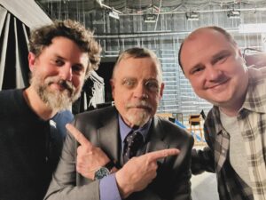 Mike Flanagan Instagram - On set of THE FALL OF THE HOUSE OF USHER with Michael Fimognari and the great @markhamill 
#thefallofthehouseofusher