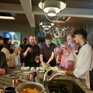 Mike Flanagan Instagram - I promised Sauriyan that if he was going to have to drink raw gull’s eggs on camera that we would do it with him before we rolled. BTS THE FALL OF THE HOUSE OF USHER

#thefallofthehouseofusher